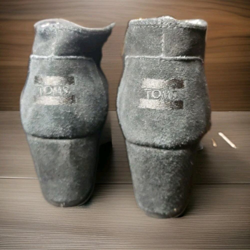 Tom’s Booties Women's 9W Suede Wedge Ankle Boots Shoes